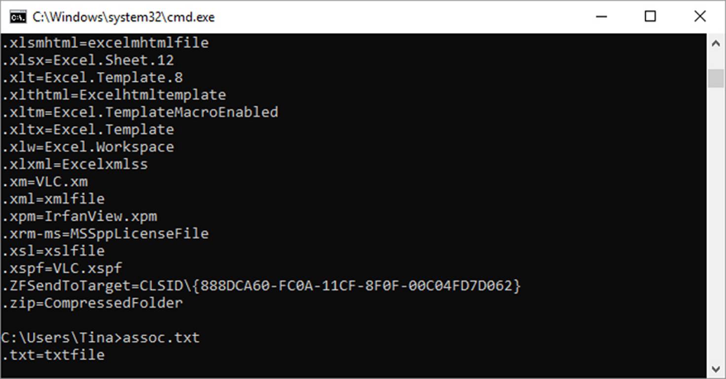cmd برنامه های پیش فرض
