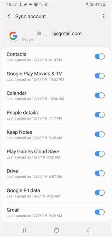 Sync account