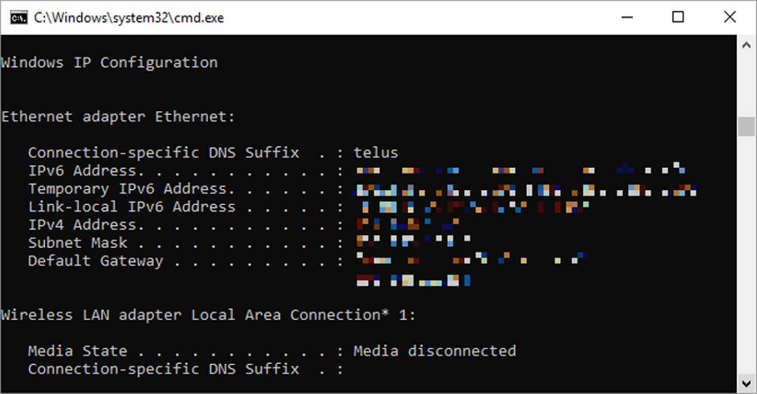 cmd ipconfig