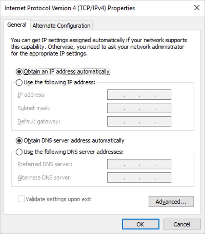 تغییر تنظیمات ip