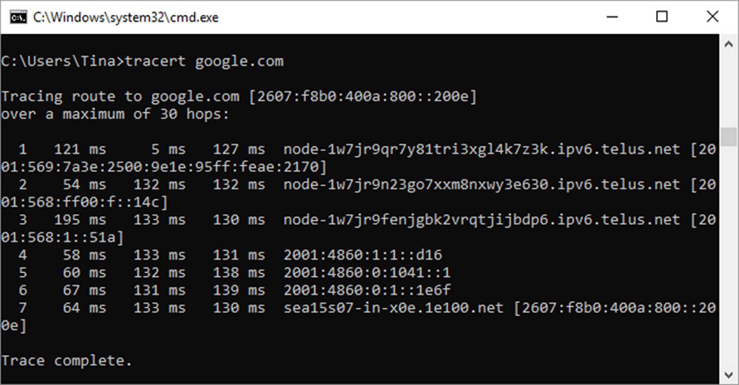 cmd Tracert 