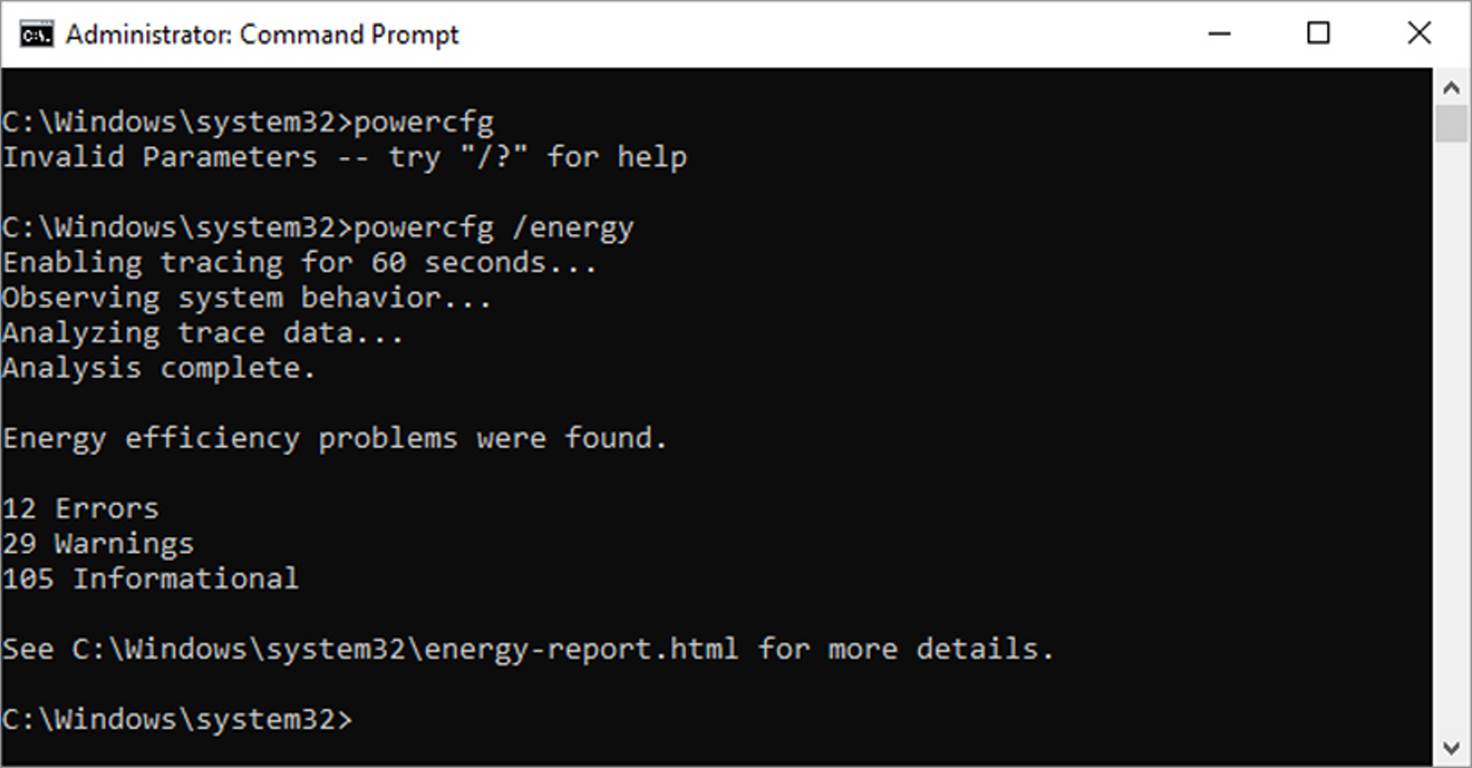 cmd powercfg energy